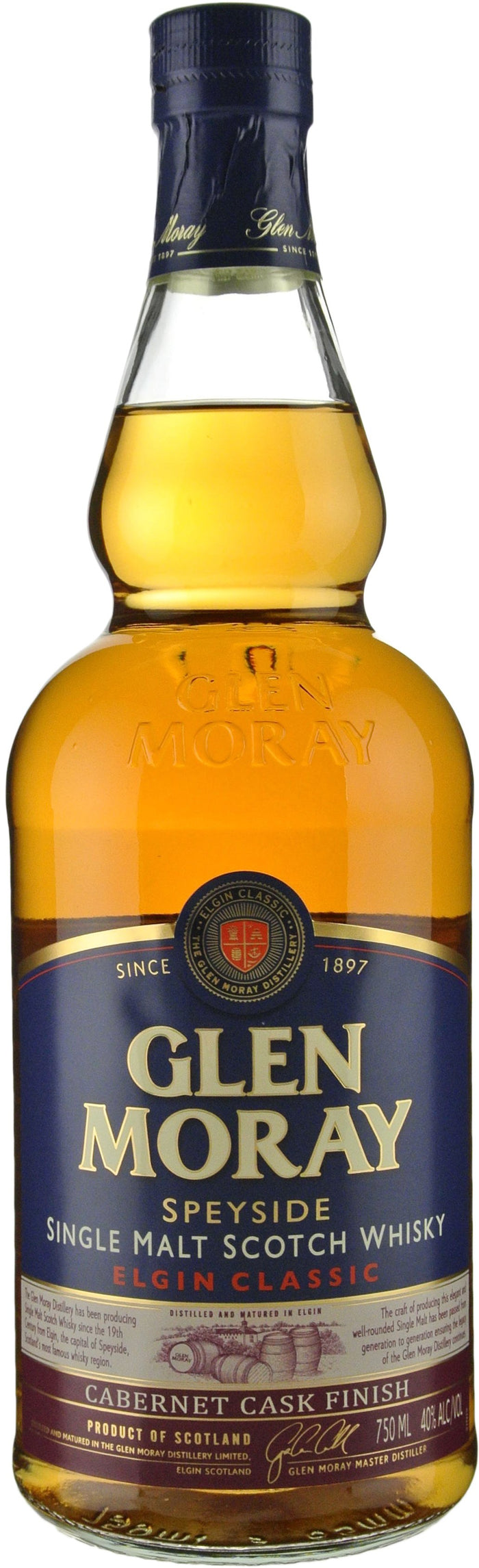 Glen Moray Elgin Classic Cabernet Cask Finish Single Malt Scotch Whiskey