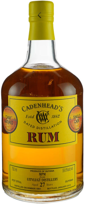 Cadenheads Uitvlugt 27 Year old Vintage Cask # 02-V64-39 1991 Rum at CaskCartel.com