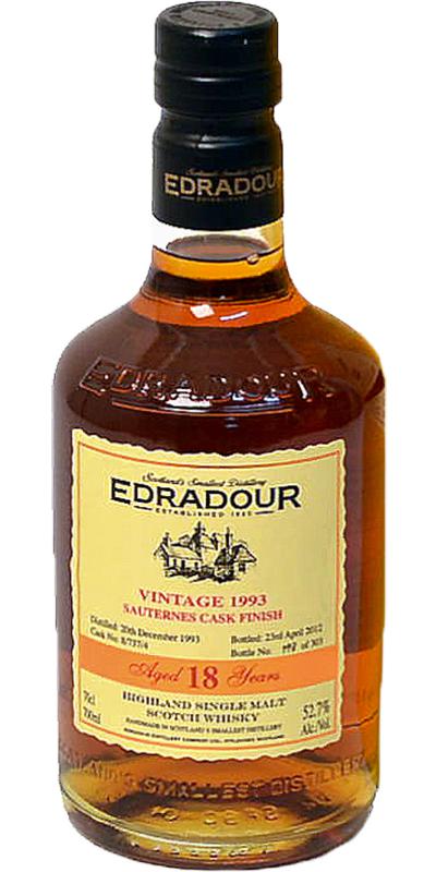 Edradour Vintage 1993, 18 Year Old Sauternes Cask Finish Scotch Whisky | 700ML