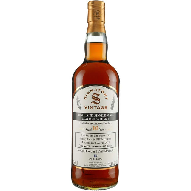 Signatory Edradour 10 year old Winebow Chicago Selection 2009 Single Malt Scotch Whisky at CaskCartel.com