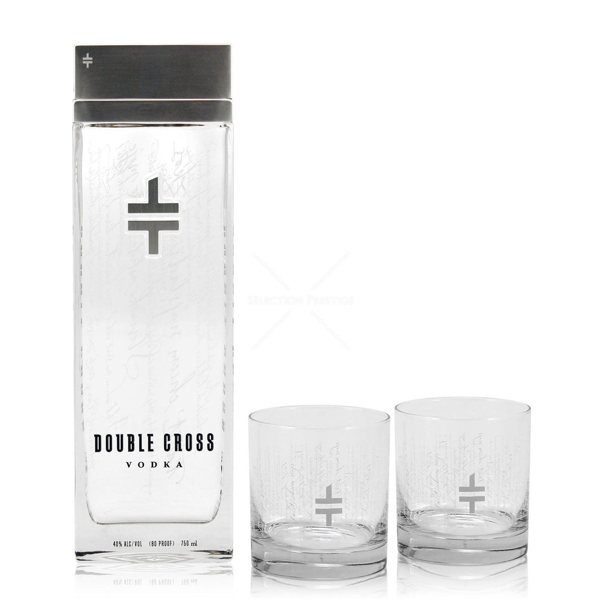Double Cross Vodka 80 W/2 Rocks Glass - CaskCartel.com