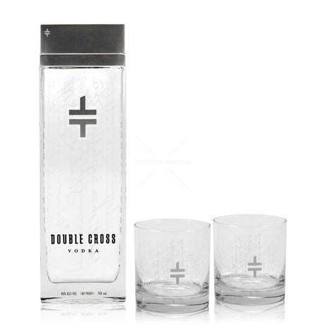 Double Cross Vodka 80 W/2 Rocks Glass - CaskCartel.com