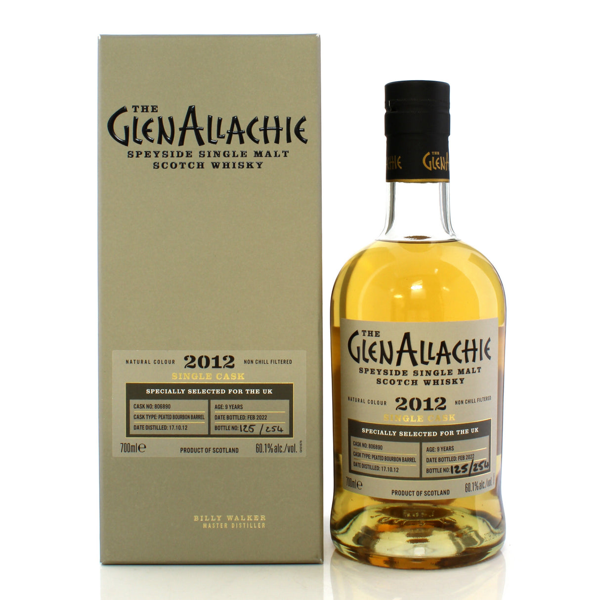 GlenAllachie Single Cask #806890 Peated Bourbon 2012 9 Year Old Whisky | 700ML at CaskCartel.com