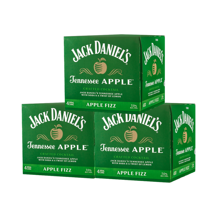 Jack Daniel's Crafted Cocktails | Apple Fizz | (3) Pack Bundle