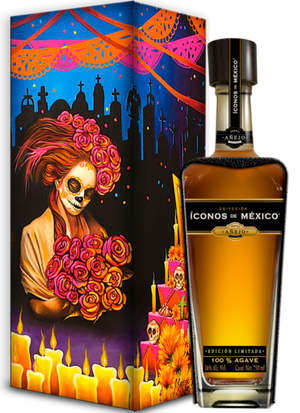 Iconos de Mexico Day of the Dead Wooden Box Anejo Tequila at CaskCartel.com