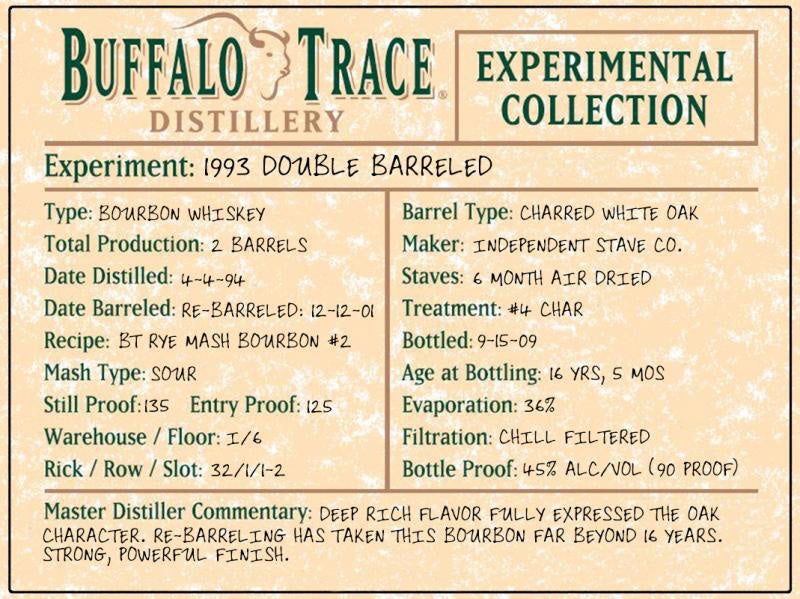 [BUY] Buffalo Trace Experimental Collection | 1993 Double Barreled at CaskCartel.com