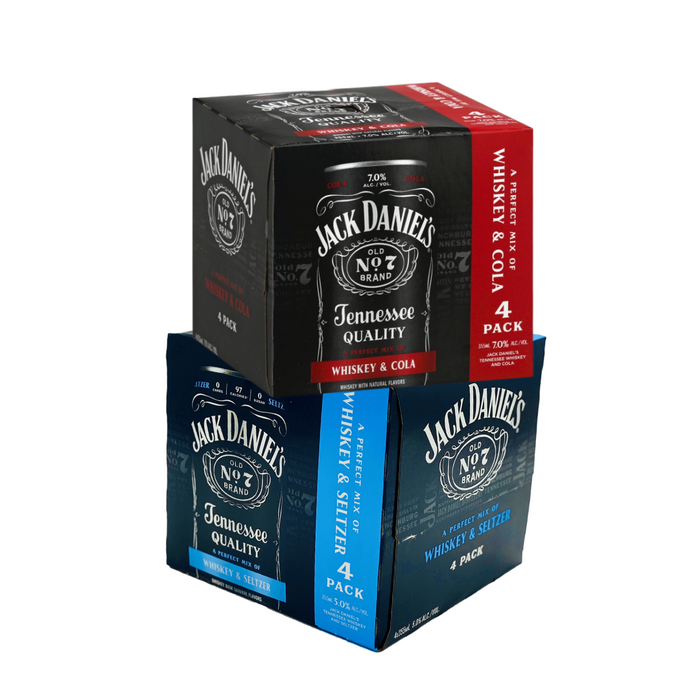 Jack Daniels Crafted Cocktails | Whiskey & Cola + Whiskey & Seltzer | (2) Pack Bundle