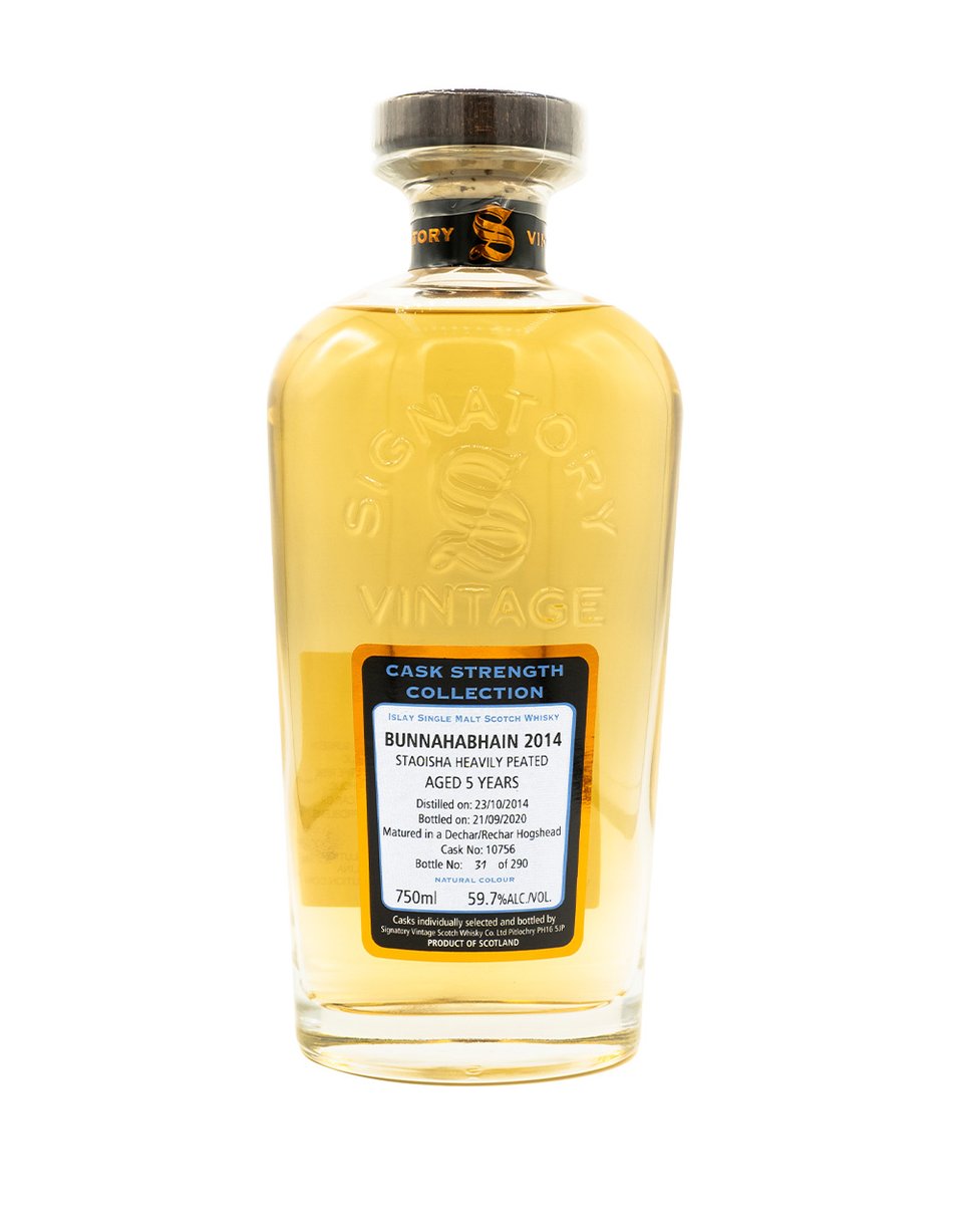 Signatory Single Cask Staoisha (Heavily Peated Bunnahabhain) 5 Year Old (Cask #10756) Single Malt Scotch Whisky at CaskCartel.com