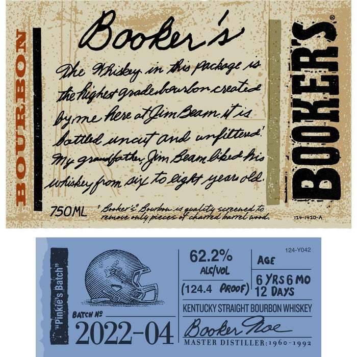 Booker’s 'Pinkle's Batch' Batch No. 2022-04 Straight Bourbon Whiskey