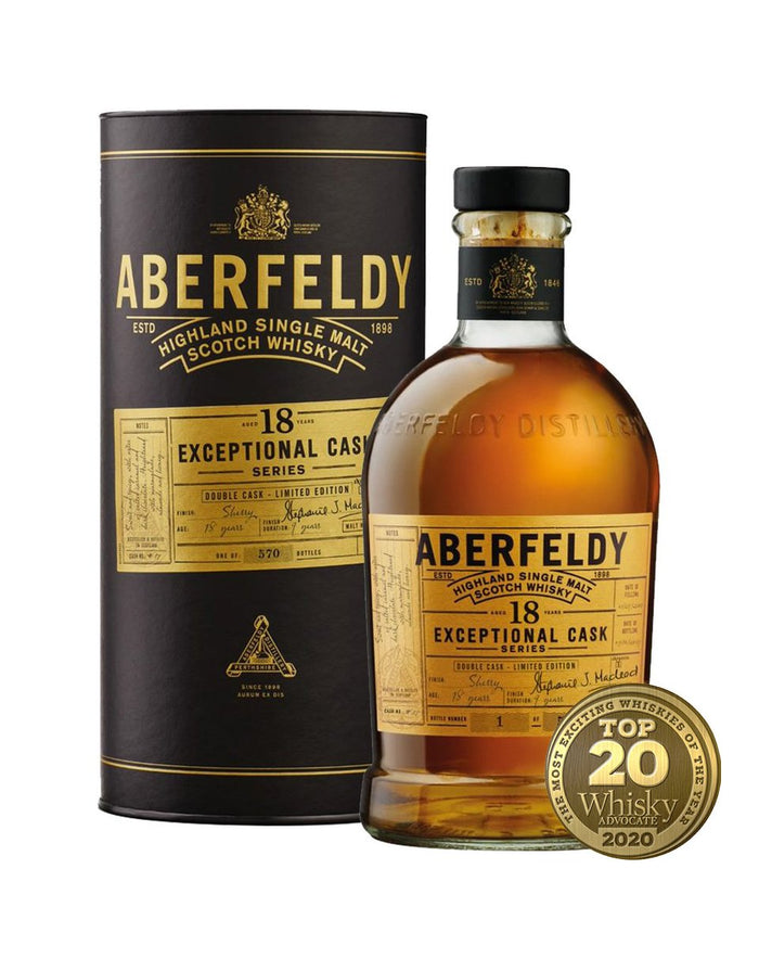 Aberfeldy 18 Year Old Exceptional Cask Series Double Cask Highland Single Malt Scotch Whisky
