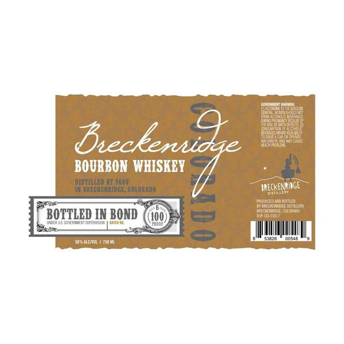 Breckenridge Bottled In Bond Bourbon Whiskey