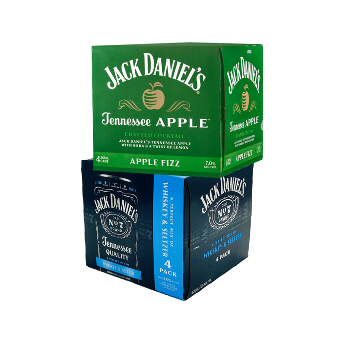 Jack Daniels Crafted Cocktails | Apple Fizz + Whiskey & Seltzer | (2) Pack Bundle