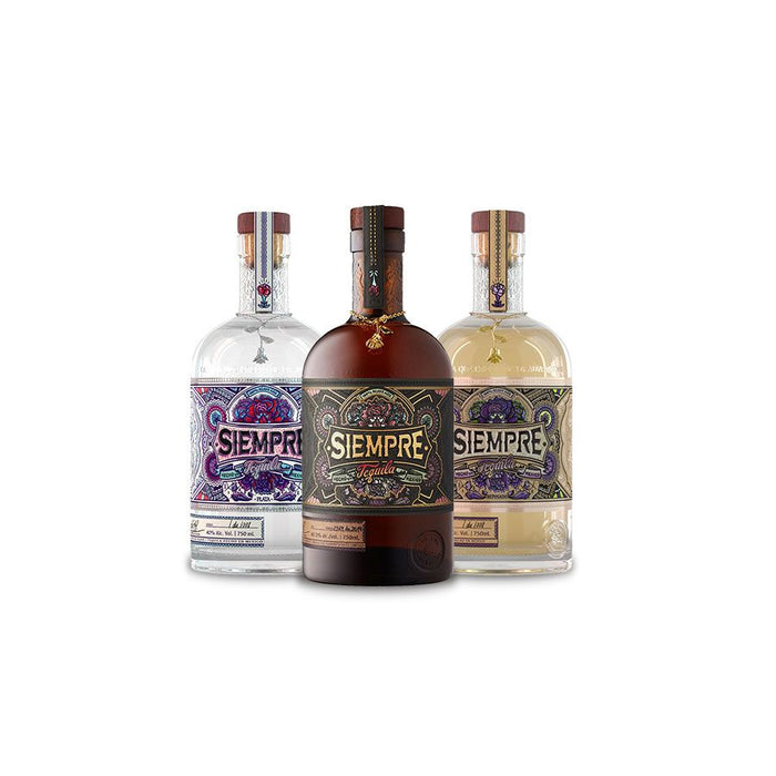 Siempre Plata, Repo & Anejo Tequila Collection (3) Bottle Bundle