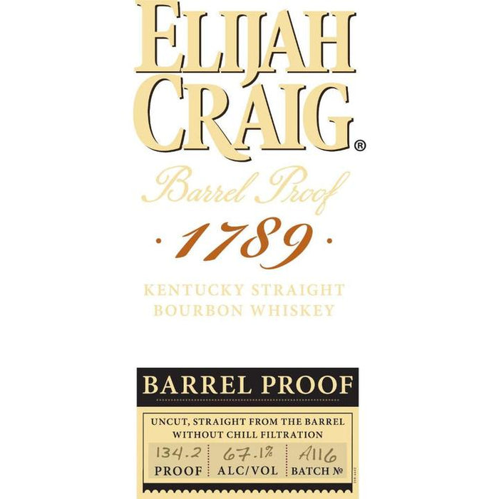 Elijah Craig Barrel Proof Batch No. A116 Kentucky Straight Bourbon Whiskey