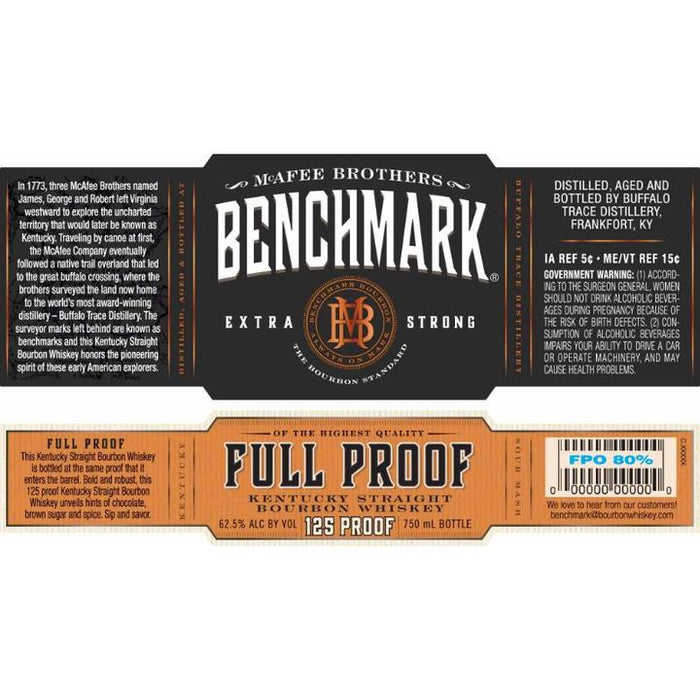 Benchmark Extra Strong Full Proof Straight Bourbon Whiskey