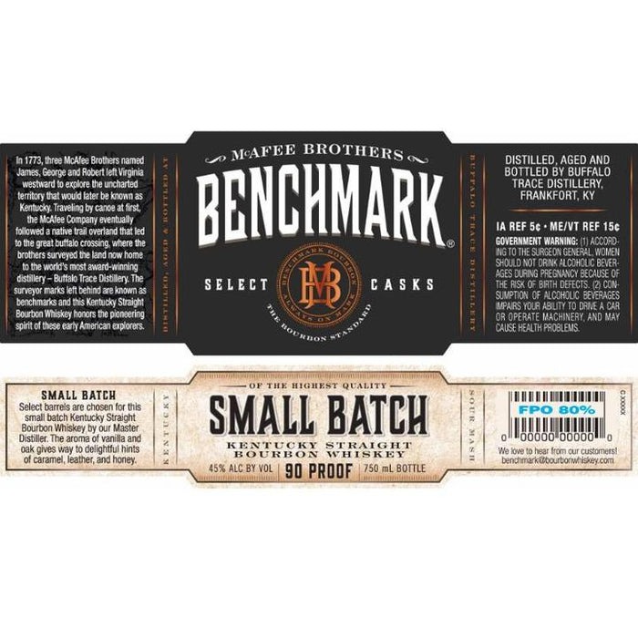 Benchmark Select Casks Small Batch Straight Bourbon Whiskey