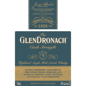 The Glendronach Cask Strength Batch 9 Highland Single Malt Scotch Whisky - CaskCartel.com