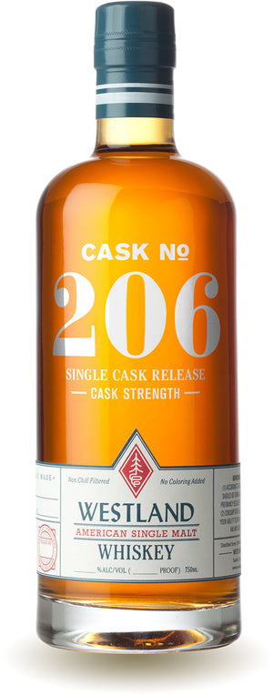 Westland Casks #206 Single Cask Releases Cask Strength American Single Malt Whiskey at CaskCartel.com