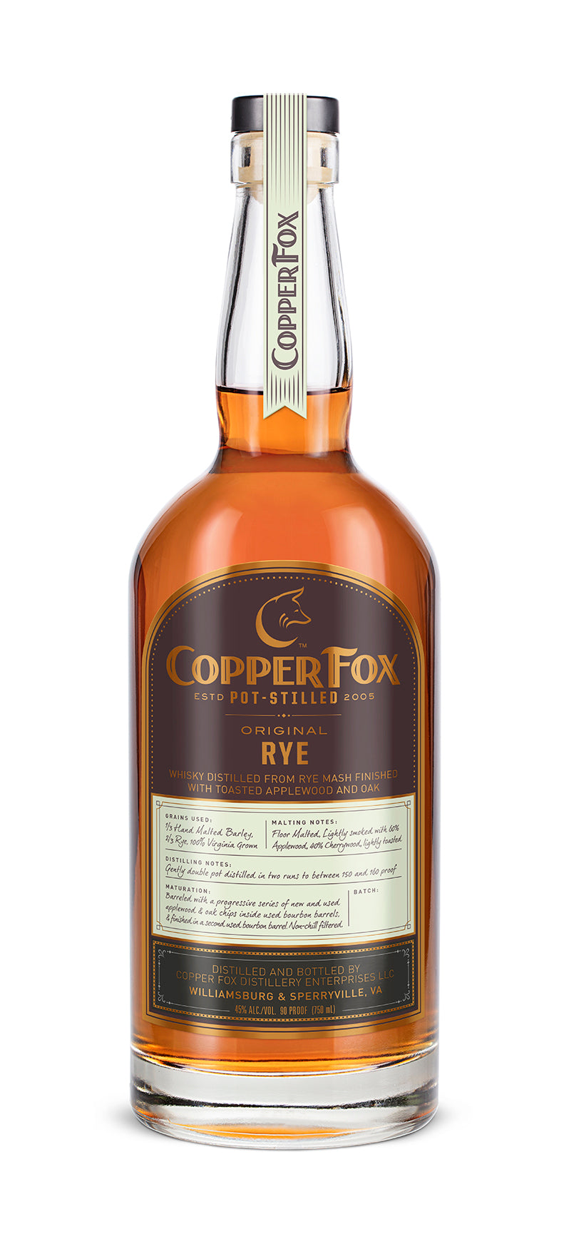 Wasmund’s Copper Fox Rye Spirit | 700ML at CaskCartel.com