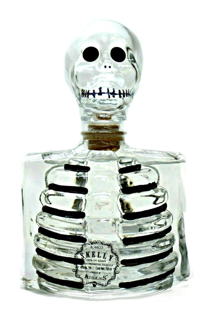 Los Azulejos Skelly Blanco (Clear Bottle) Tequila