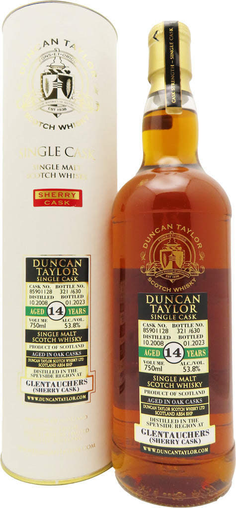 Duncan Taylor Glentauchers 14 year old Cask Strength ex Sherry Cask # 85901128 (2008) Scotch Whisky at CaskCartel.com