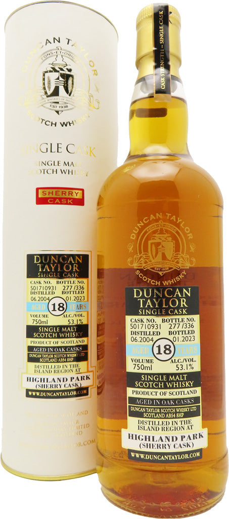 Duncan Taylor Highland Park 18 year old Cask Strength ex Sherry Cask # 501710931 (2004) Scotch Whisky
