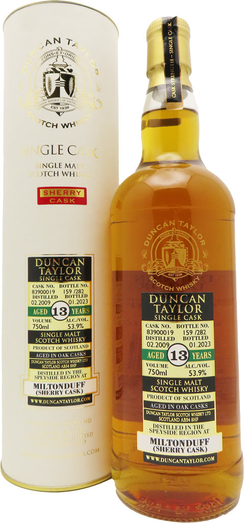 Duncan Taylor Miltonduff 13 year old Cask Strength ex Sherry Cask # 83900019 (2009) Scotch Whisky