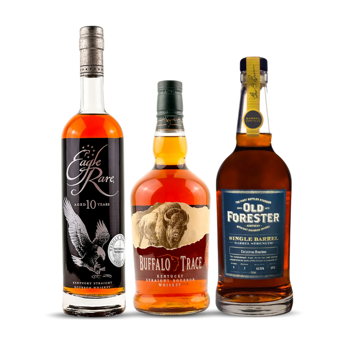Eagle Rare 10 Year Extra Rare + Buffalo Trace 8 Year Extra Rare | 2nd Edition  | Single Barrel Select  + Old Forester Single Barrel  | Christmas Bourbon | Limited Release 2022 | Trilogy Bundle