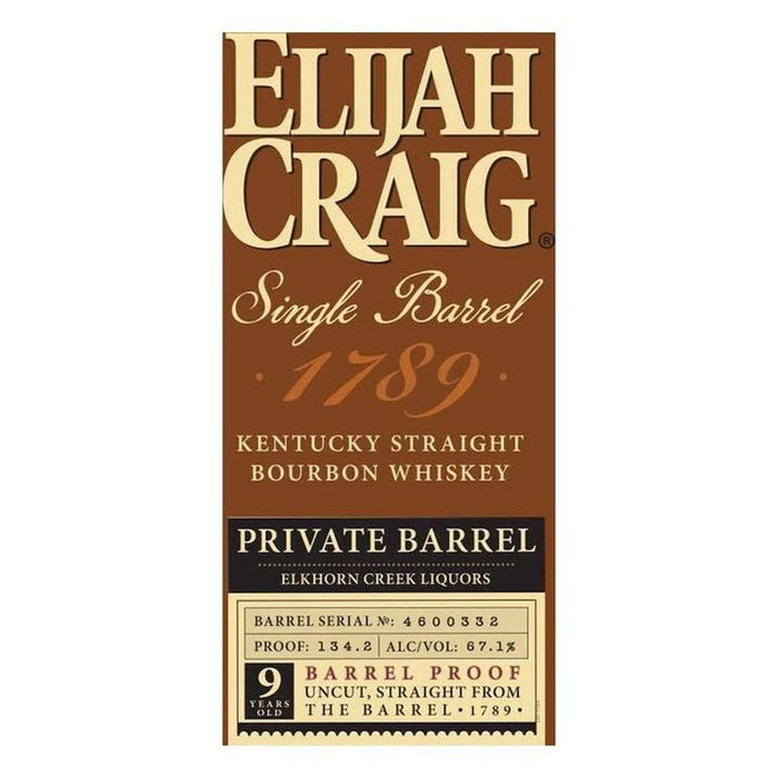 Elijah Craig Barrel Proof Single Barrel Kentucky Straight Bourbon Whiskey