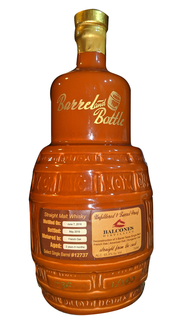 Balcones Select Single Barrel FRENCH OAK by Barrel and Bottle