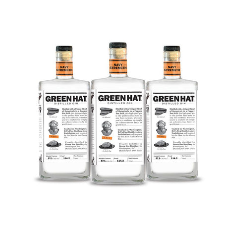 [BUY] Green Hat | Navy Strength Gin (3) Bottle Bundle at CaskCartel.com