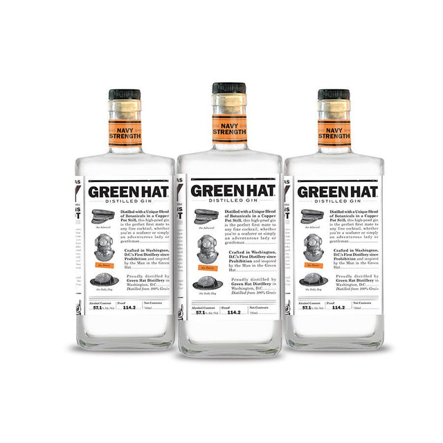 [BUY] Green Hat | Navy Strength Gin (3) Bottle Bundle at CaskCartel.com