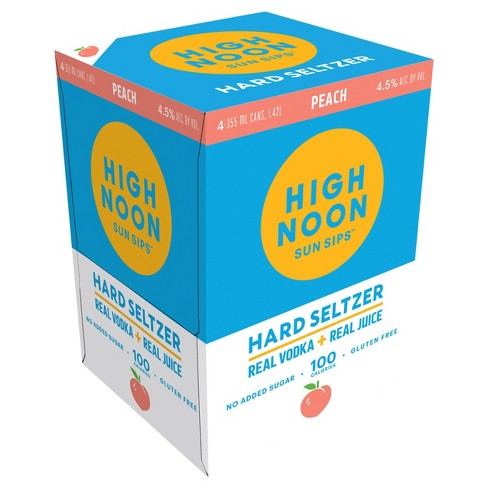 High Noon Spirits Sun Sips Peach Vodka Hard Seltzer | 4*355ML
