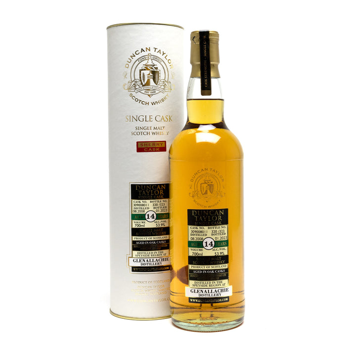 Duncan Taylor GlenAllachie 14 year old Cask Strength ex Sherry Cask # 30900800 (2008) Scotch Whisky