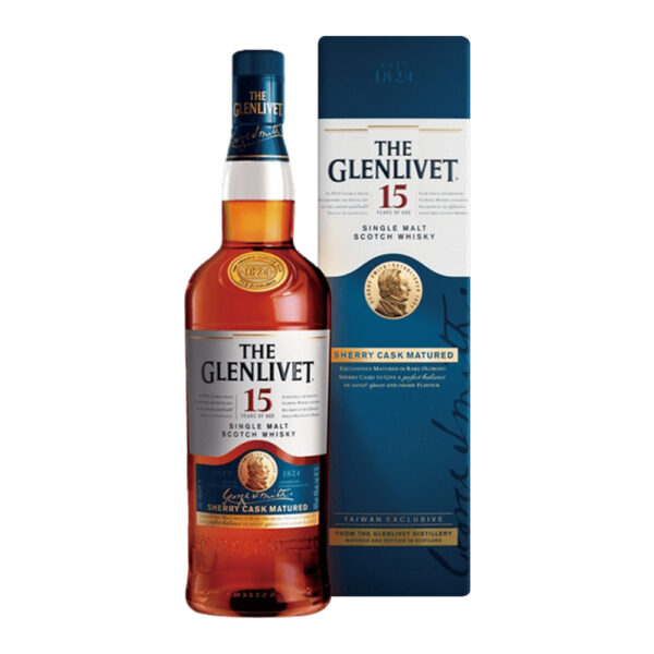 Glenlivet 15 Year Old Sherry Cask Matured Single Malt Scotch Whiskey | 700ML