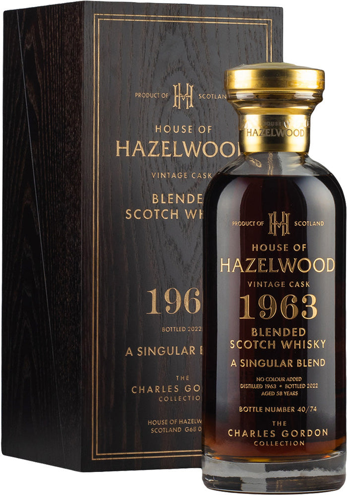 House of Hazelwood Charles Gordon Collection 1963 "A Singular Blend" 58 Year Old Blended Whisky | 700ML