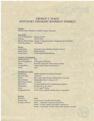 George T. Stagg Bourbon (Fall 2020) Kentucky Straight Bourbon at CaskCartel.com 3