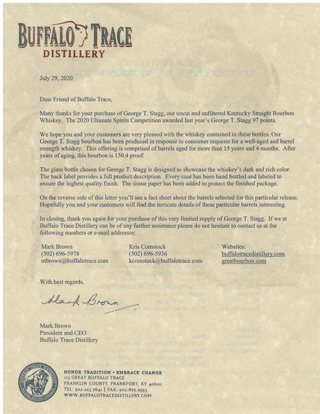 George T. Stagg Bourbon (Fall 2020) Kentucky Straight Bourbon at CaskCartel.com 2