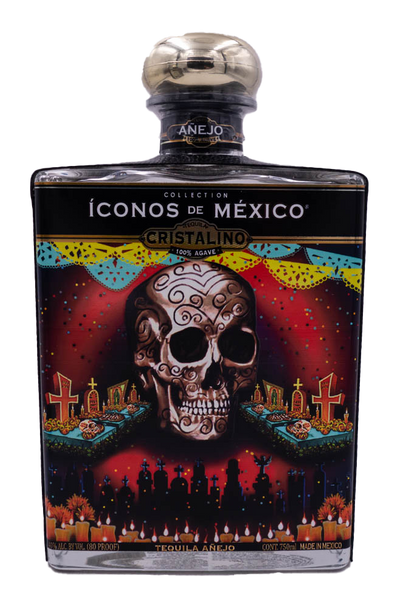Iconos de Mexico Cristalino Day of the Dead Calavera Anejo Tequila