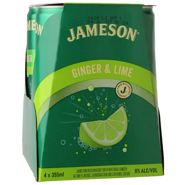 Jameson Ginger & Lime Irish Whiskey | 4x355ML
