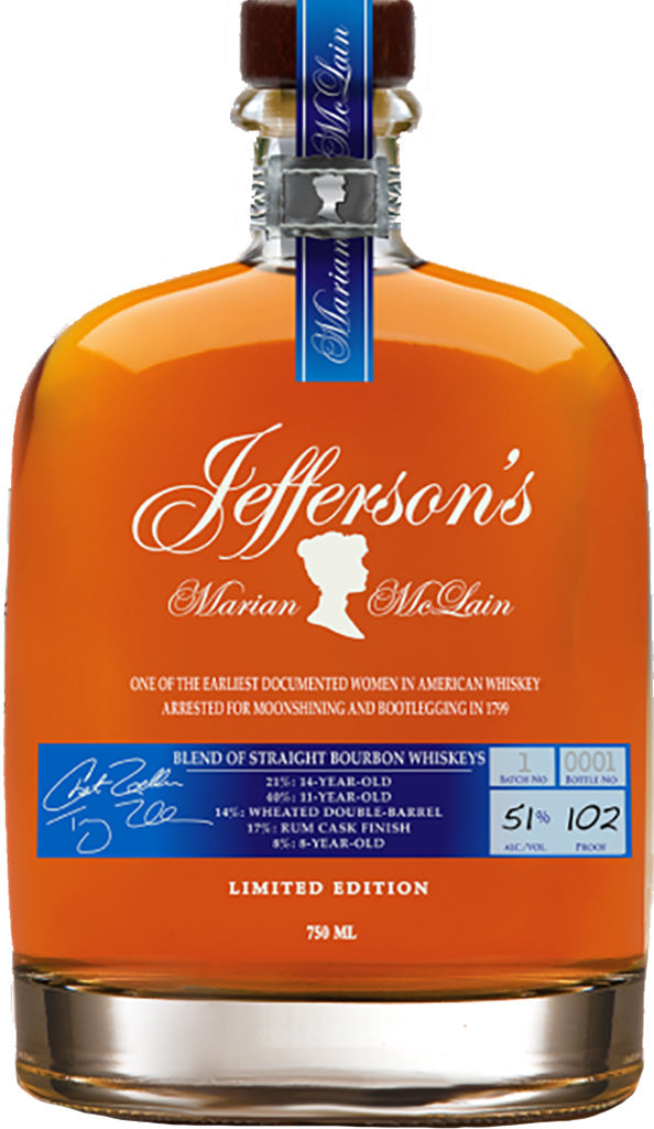 Jefferson's Marian McLain Limited Edition Bourbon Whiskey