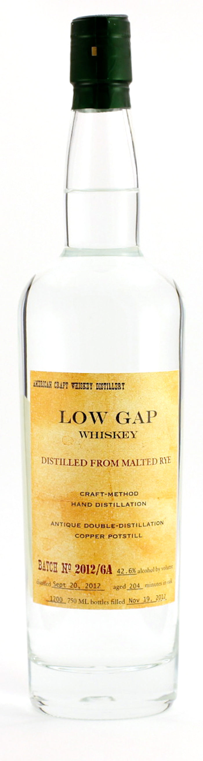 Low Gap Clear Clear Rye Whiskey
