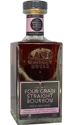 A.D. Laws Four Grain Finished in Ruby Porto Casks Straight Bourbon Whiskey - CaskCartel.com