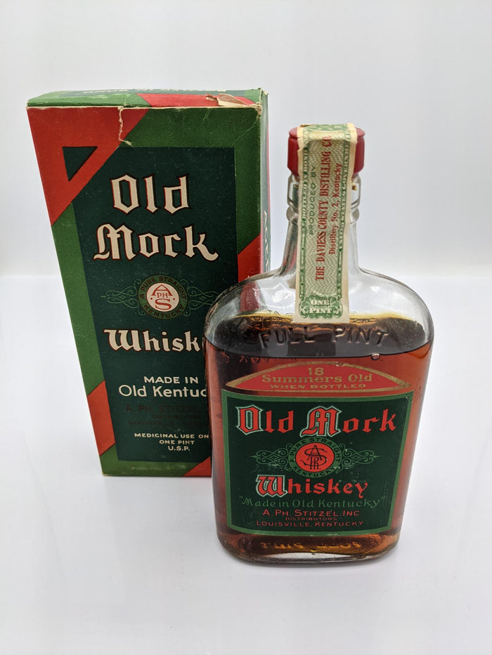 Old Mock Whiskey | 1916 Prohibition Era | 18 Year Old | Antique Collector 16oz Pint (Great Condition)