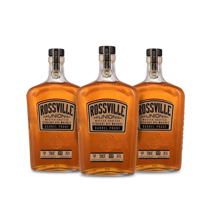 Rossville Union Master Crafted | Barrel Proof Straight Rye Whiskey (3) Bottle Bundle