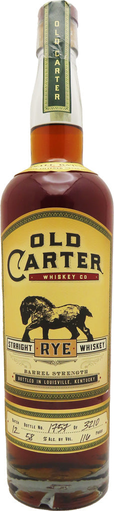 Old Carter Barrel Strength #12 116 Proof Straight Rye Whiskey