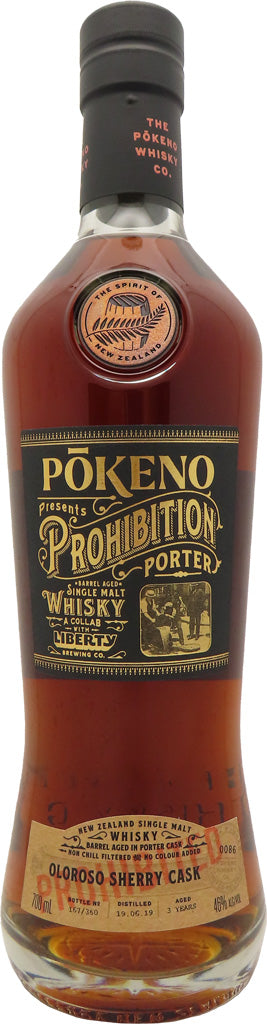 Pokeno Prohibition Oloroso Sherry Cask # 0086 New Zealand Single Malt Whisky | 700ML at CaskCartel.com