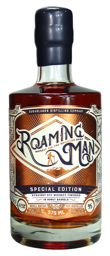 [BUY] Roaming Man 'O.A.R 25th Anniversary' Special Edition Honey Barrel Finished Straight Rye Whiskey at CaskCartel.com 1