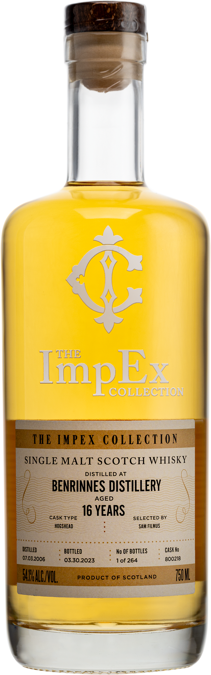 The Impex Collection Benrinnes 16 Year Old Hogshead # 800218 Speyside Single Malt 2006 Scotch Whisky