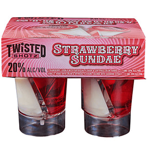 Twisted Shotz Strawberry Sundae Cocktail | 4x100ML at CaskCartel.com